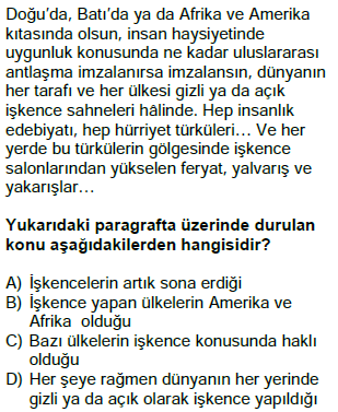 parçada anlam testi çöz