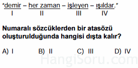 atasözleri testi