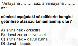 atasözleri testi