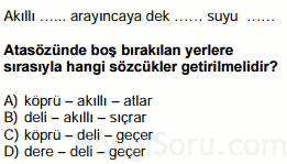 atasözleri testi