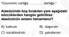 atasözleri testi