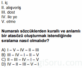 atasözleri testi