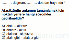 atasözleri testi