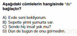 bağlaçlar testi