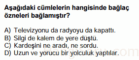 bağlaçlar testi