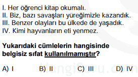 sıfatlar testi