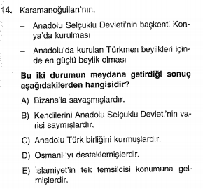 osmanlı kuruluş dönemi testi çöz