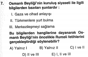 ygs osmanlı kuruluş dönemi testi çöz