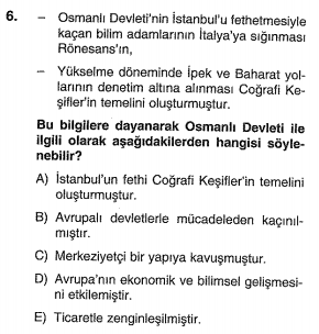 ygs osmanlı yükselme dönemi testi çöz